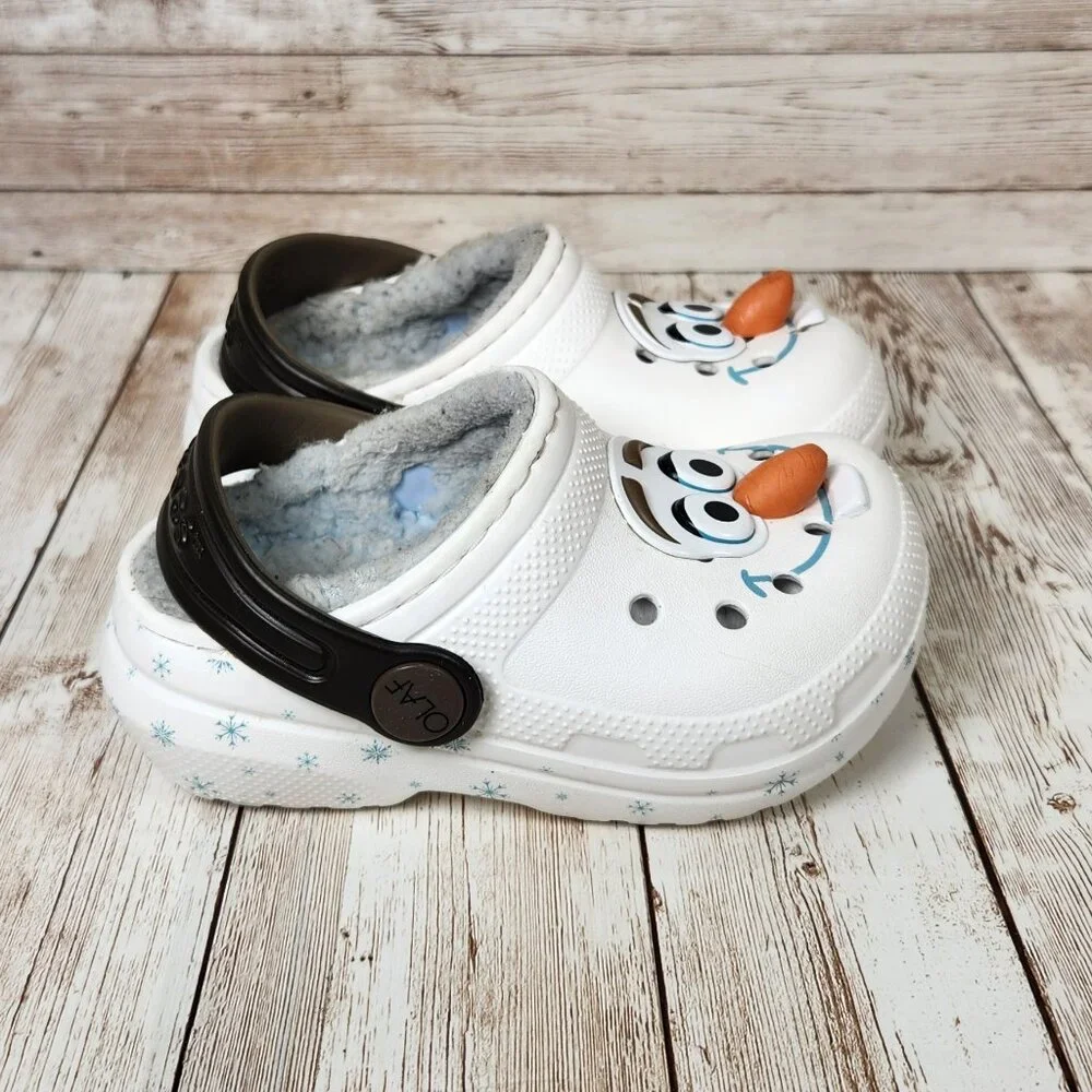 CROCS Kids' Disney Frozen Olaf Sherpa Lined Unisex Toddler C6 Classic Clog Shoe